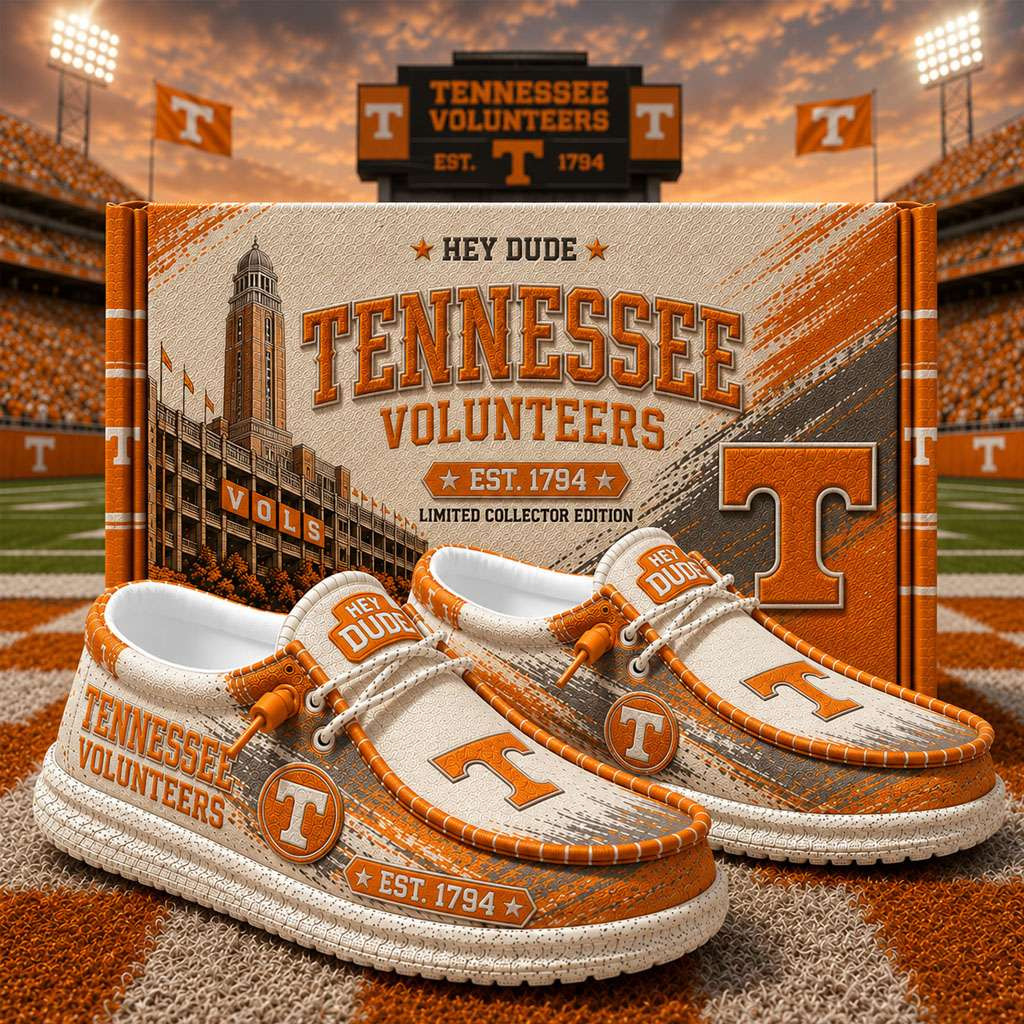 Tennessee Volunteers Merch Est 1794 Football Slip-On Loafers Presents For Football Fans