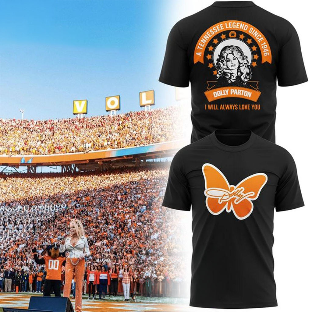 Tennessee Volunteers X Dolly Parton 2026 Forever Butterfly T-Shirt Dolly Parton Memorial Gifts