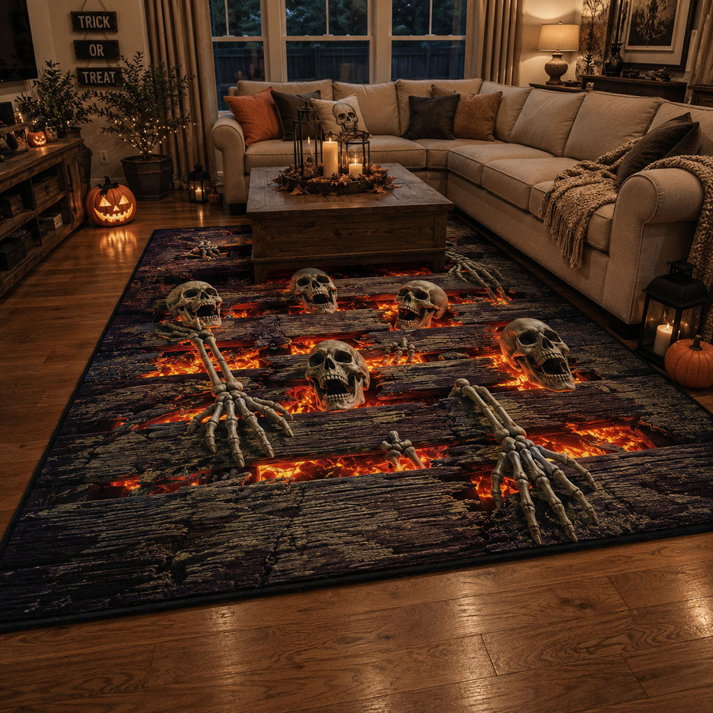 Terror Beneath Area Rug Gothic Living Room Decor Cute Halloween Presents