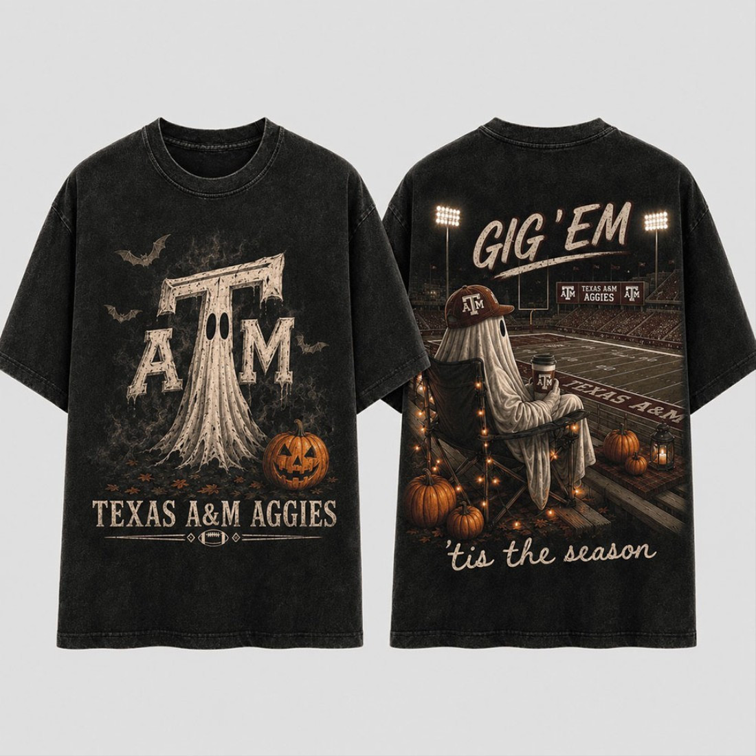 Texas A&M Aggies Merch Halloween Ghost T-Shirt Tis The Season Shirt Football Fan Gift Ideas