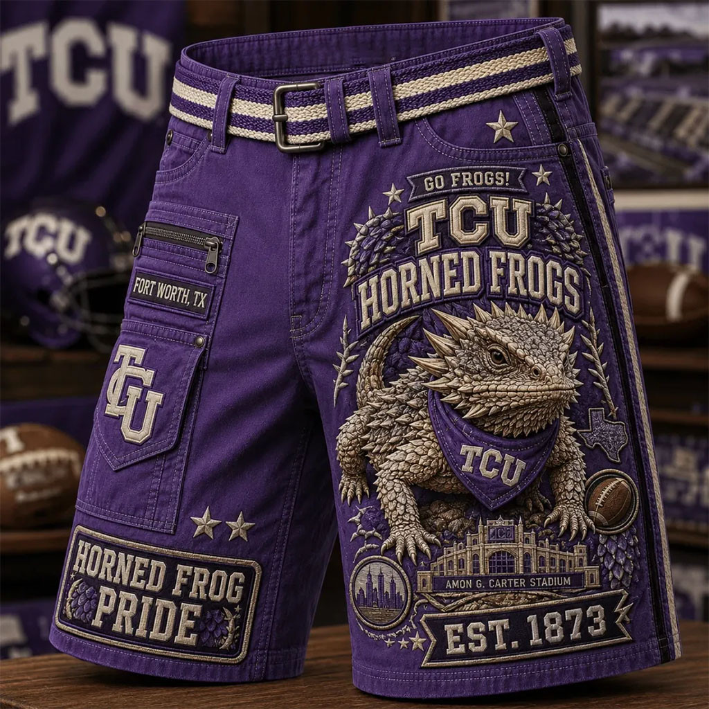 Texas Christian University Horned Frogs Est 1873 Purple Shorts Horned Frog Pride Merch Fan Gift