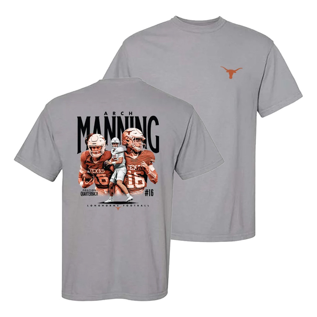 Texas Longhorns Merch 2026 #16 Arch Manning Collage T-Shirt Cool Football Gifts Texas Longhorns Merch 2026 #16 Arch Manning Collage T-Shirt Cool Football Gifts