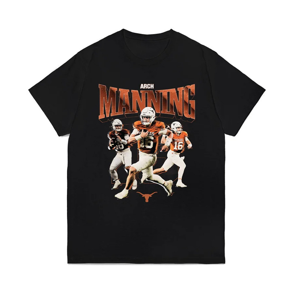 Texas Longhorns Merch 2026 Arch Manning Collage T-Shirt Best Gifts For Football Fans