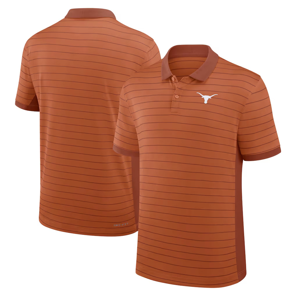 Texas Longhorns Merch 2026 Longhorns Early Season Coaches Sideline Victory Stripe Polo Shirt