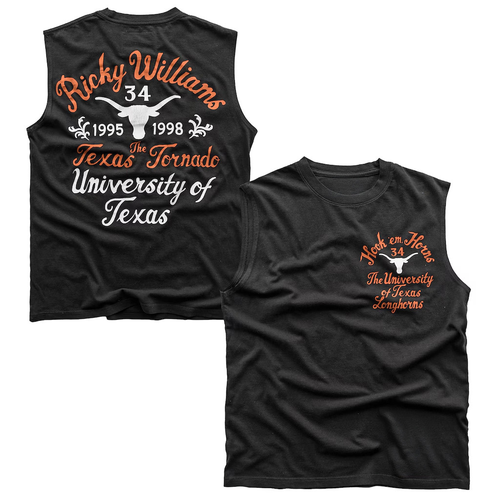 Texas Longhorns Merch 2026 Roots Of Fight X Texas Longhorns X Ricky Williams Tank Top Black