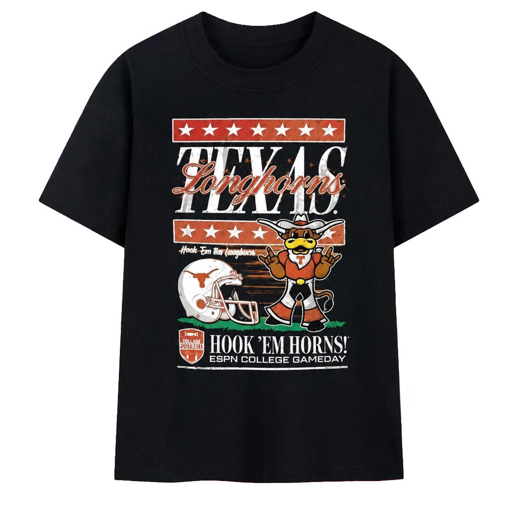 Texas Longhorns Merch Hook Em The Longhorn Horns Espn College Gameday Cartoon Mascot T-Shirt