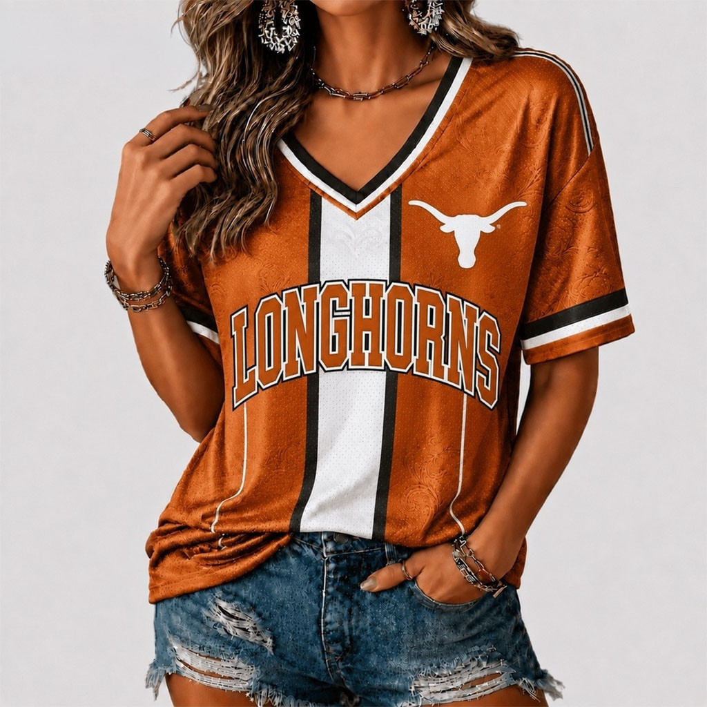 Texas Longhorns Rivalry Game Spirit V-Neck T-Shirt Longhorns Merch Gifts For Football Fans