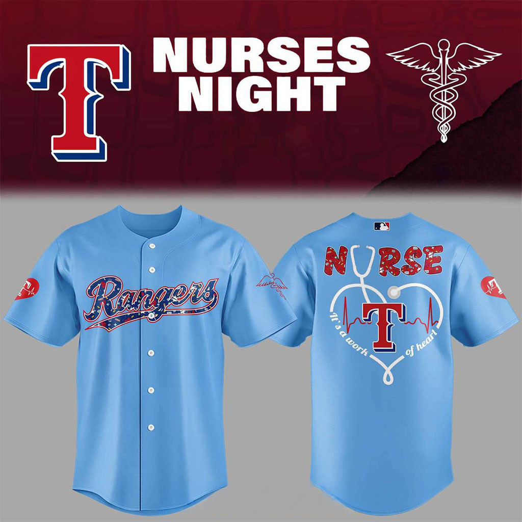 Texas Rangers 2026 x Nurse Night Appreciation Baseball Jersey Rangers Merch Nurse Gifts Texas Rangers 2026 x Nurse Night Appreciation Baseball Jersey Rangers Merch Nurse Gifts