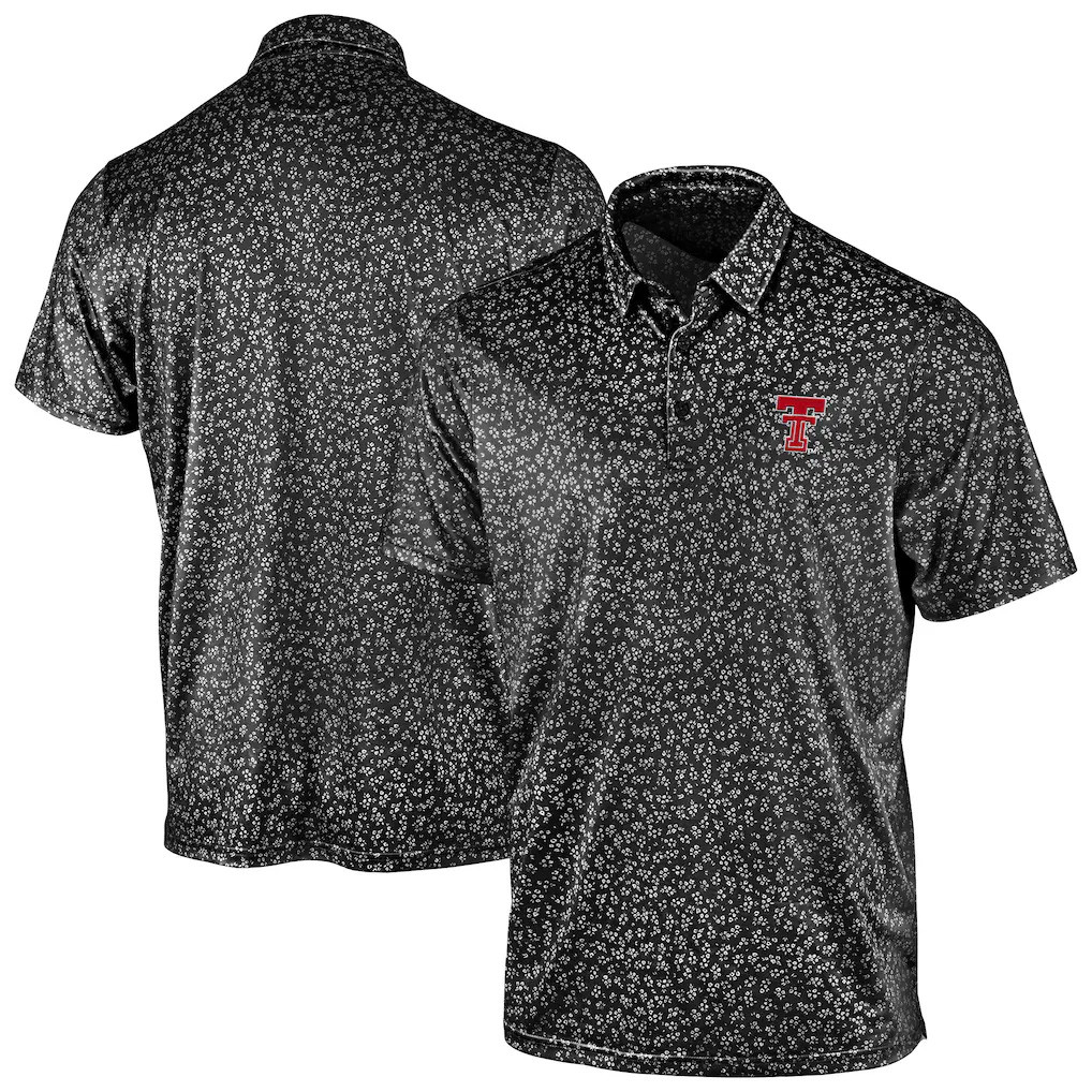 Texas Tech Merch 2026 Texas Tech Red Raiders Antigua Mono Floral Polo Shirt Football Fan Gifts
