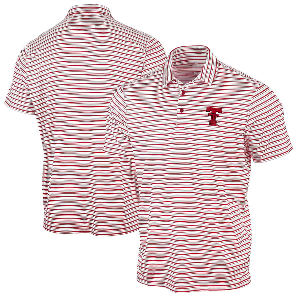 Texas Tech Merch 2026 Texas Tech Red Raiders Antigua Space Stripe Polo Shirt Red Fan Gifts