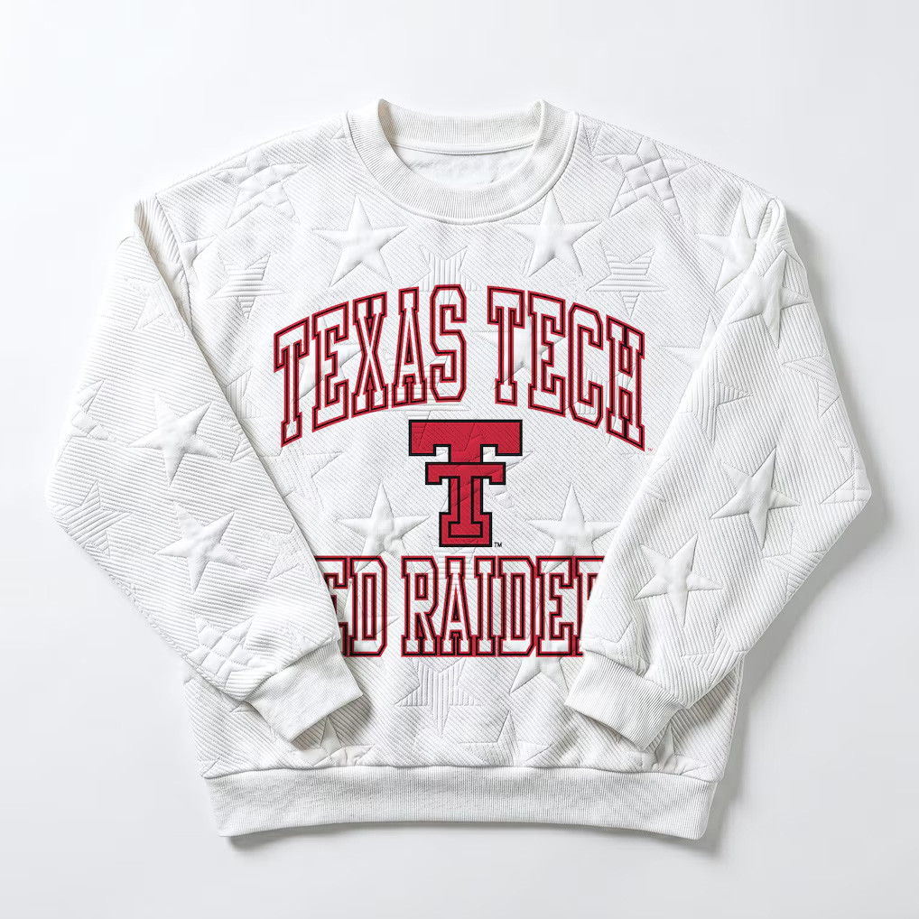 Texas Tech Merch 2026 Texas Tech Red Raiders Gameday Star Sweatshirt White Gifts For Fan Texas Tech Merch 2026 Texas Tech Red Raiders Gameday Star Sweatshirt White Gifts For Fan