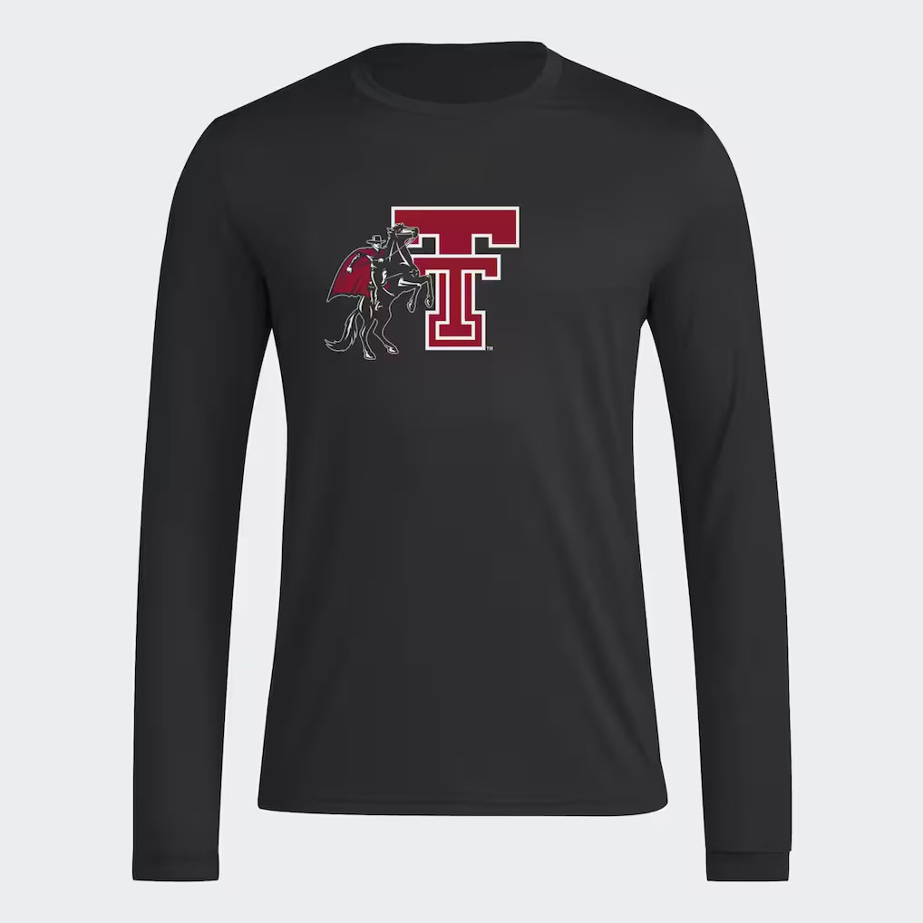 Texas Tech Merch 2026 Texas Tech Red Raiders Primary Locker Logo Long Sleeve T-Shirt Black