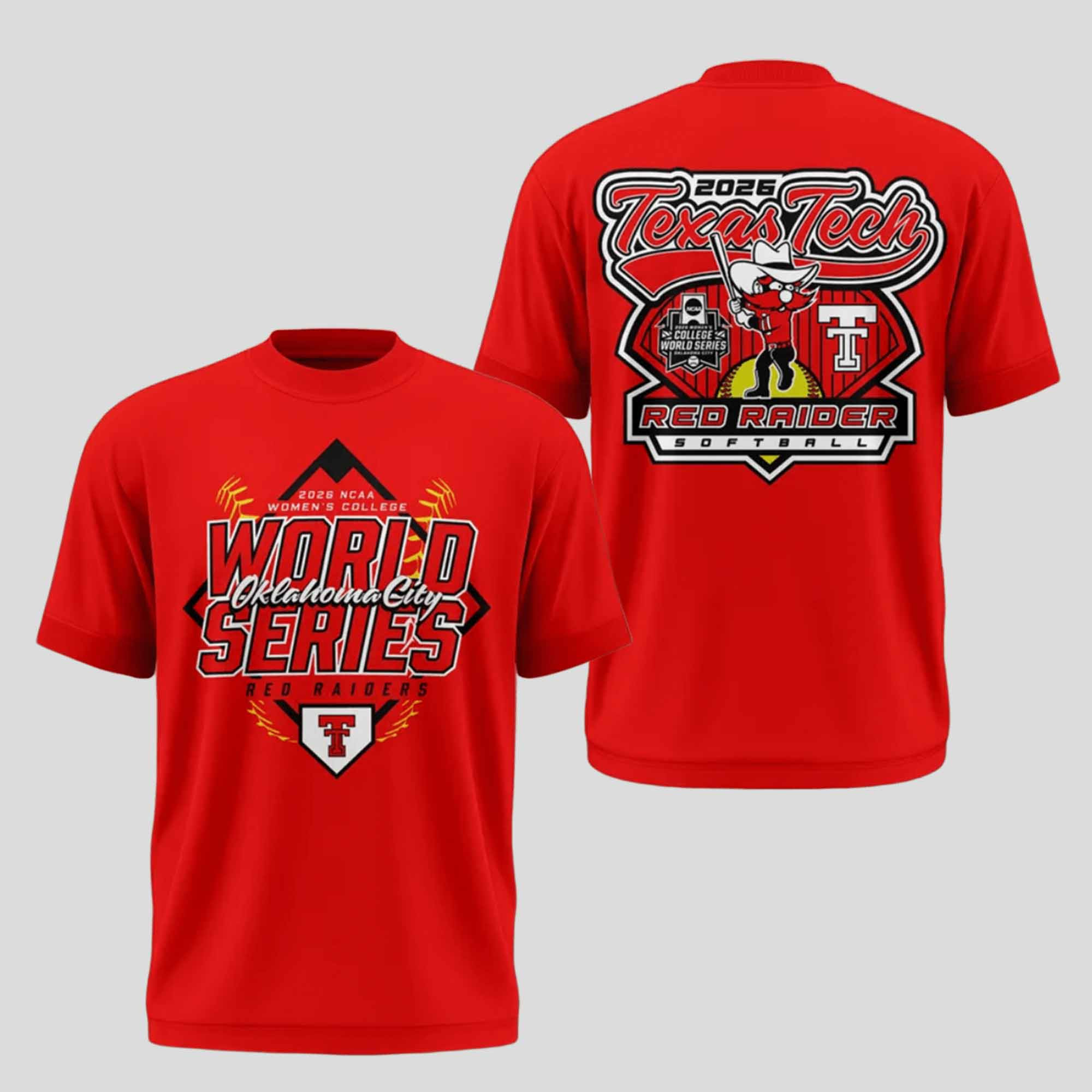 Texas Tech Red Raiders 2026 WCWS Softball Tournament T-Shirt