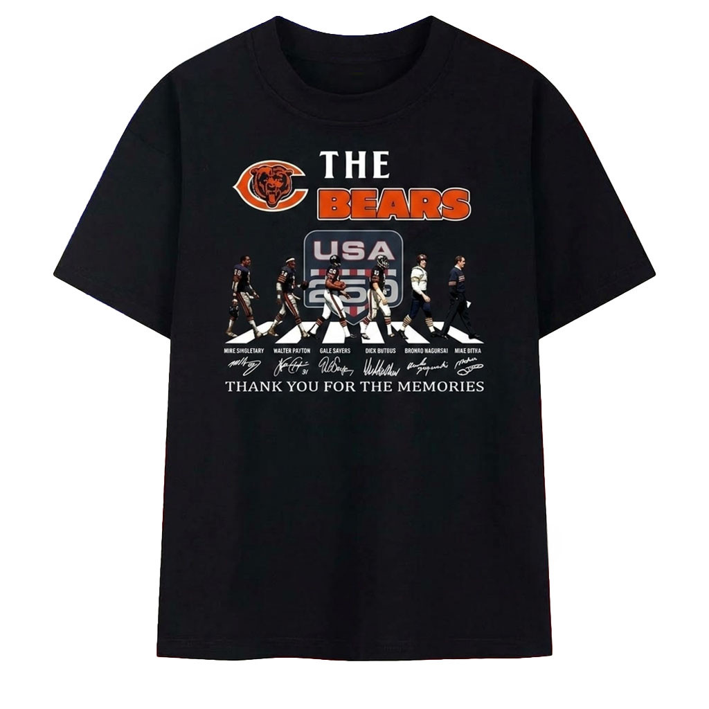 The Bears USA 250 Vintage Abbey Road Signatures T-Shirt Chicago Bears Merch Fan Gifts The Bears USA 250 Vintage Abbey Road Signatures T-Shirt Chicago Bears Merch Fan Gifts