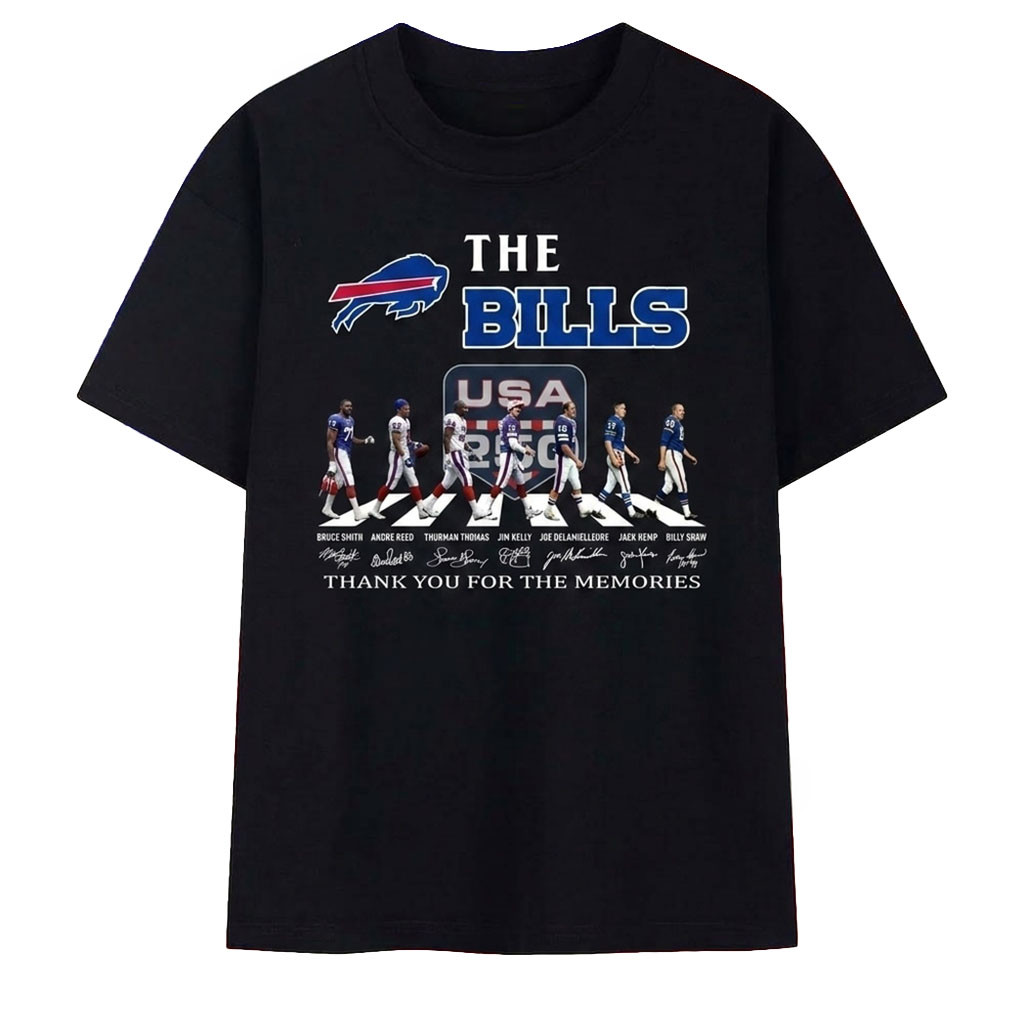 The Bills USA 250 Abbey Road Legends Signatures Vintage T-Shirt Buffalo Bills Merch Fan Gifts The Bills USA 250 Abbey Road Legends Signatures Vintage T-Shirt Buffalo Bills Merch Fan Gifts