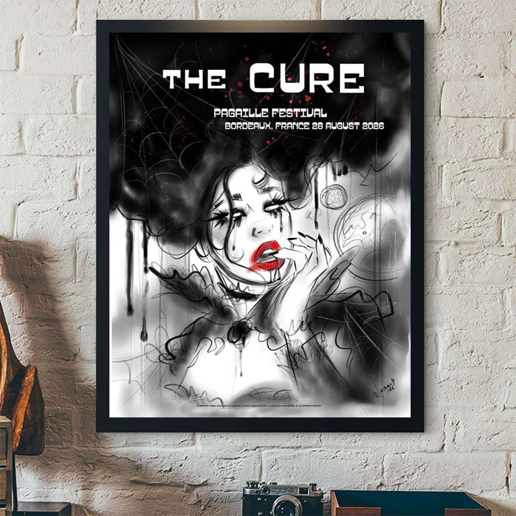 The Cure Bordeaux France 2026 Event Poster The Cure Merch Wall Art For Living Room
