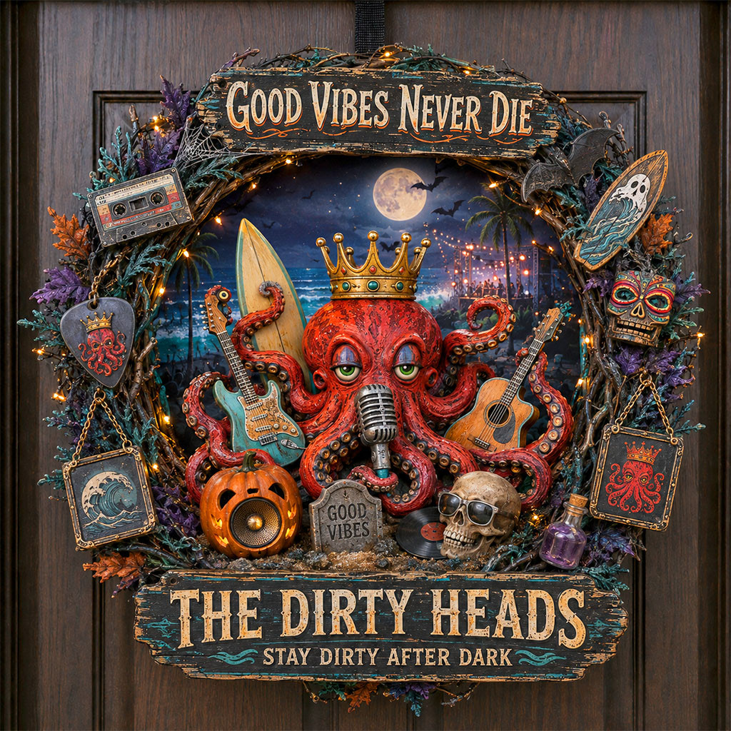 The Dirty Heads Halloween Door Sign Good Vibes Never Die Wreath The Dirty Heads Merch Fan Gifts The Dirty Heads Halloween Door Sign Good Vibes Never Die Wreath The Dirty Heads Merch Fan Gifts