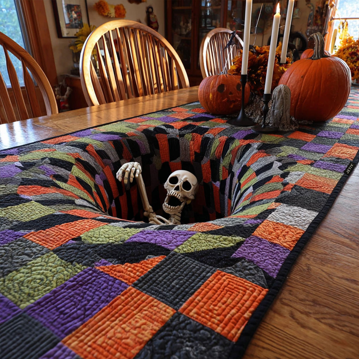 The Endless Drop Quilted Table Runner Fall Table Runner Unique Halloween Gifts The Endless Drop Quilted Table Runner Fall Table Runner Unique Halloween Gifts