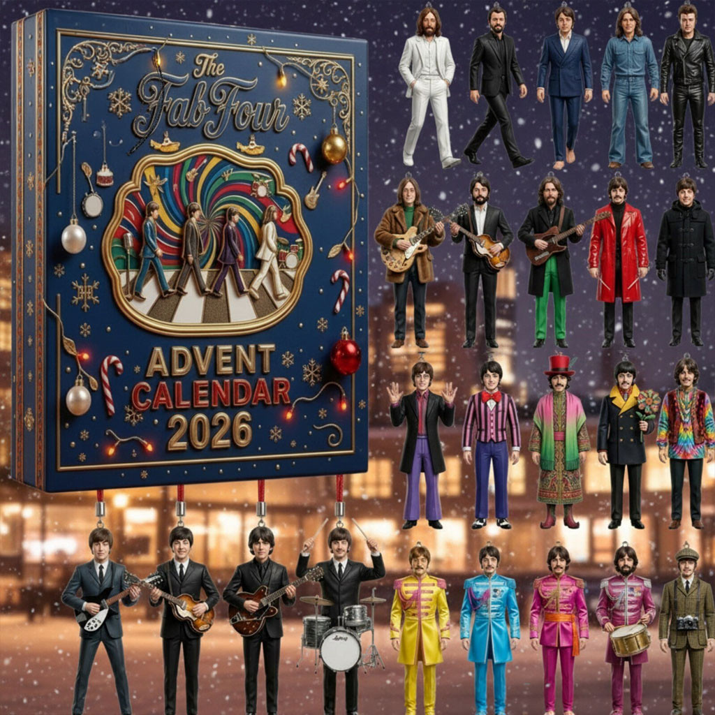 The Fab Four Beatles Abbey Road Advent Calendar 2026 Xmas Tree Ornament Rock Band Holiday Gifts
