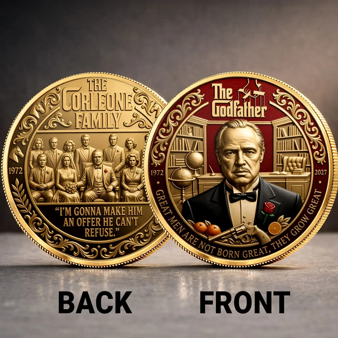 The Godfather Merch 55th Anniversary Coin 1972-2027 Vito Corleone Family Dynasty Collectible
