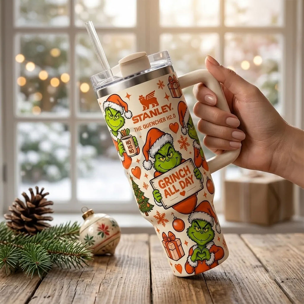 The Grinch Holiday 40oz Stanley FlowState Tumbler Grinch All Day Travel Cup Christmas Gifts The Grinch Holiday 40oz Stanley FlowState Tumbler Grinch All Day Travel Cup Christmas Gifts