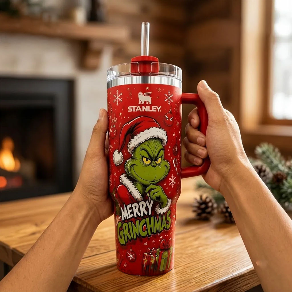 The Grinch Merry Grinchmas 40oz Stanley Tumbler The Grinch Merch Xmas Gifts For Friends