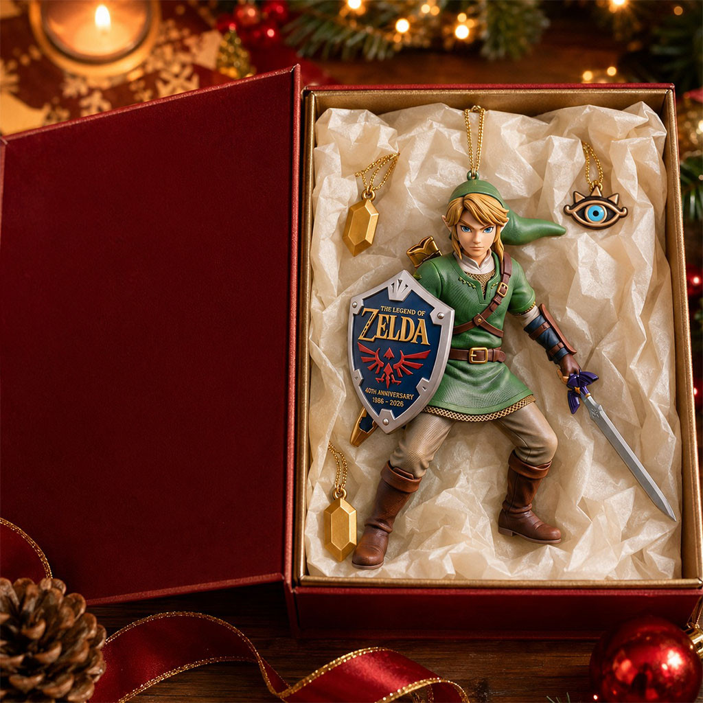 The Legend of Zelda 40th Anniversary Christmas Tree Ornament The Legend of Zelda Merch Decor