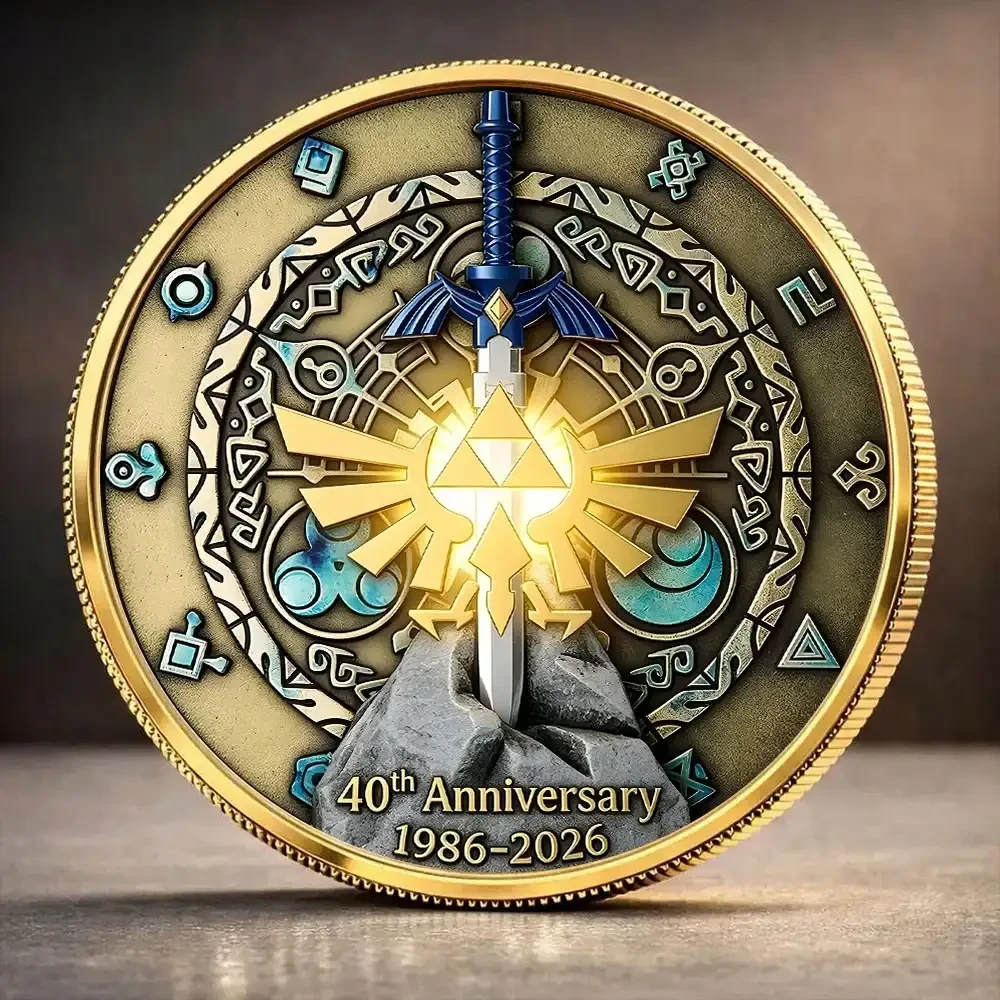 The Legend of Zelda Merch 40th Anniversary 1986 2026 Commemorative Coin Fantasy Gaming Coin