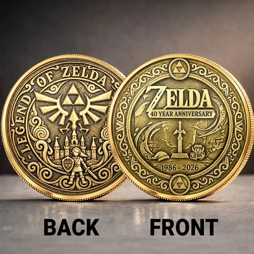 The Legend of Zelda Merch 40th Anniversary Commemorative Coin Fantasy Gaming Collectible Gifts The Legend of Zelda Merch 40th Anniversary Commemorative Coin Fantasy Gaming Collectible Gifts