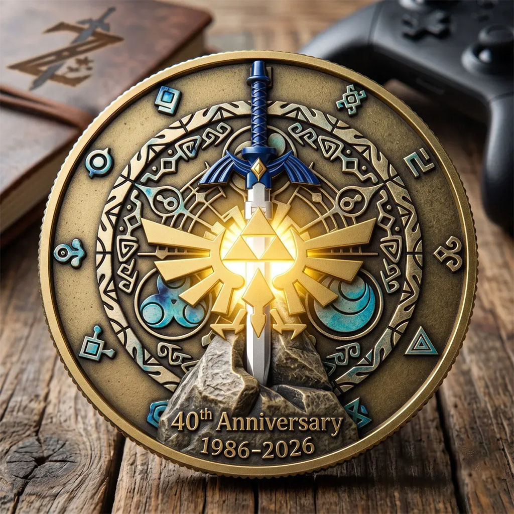The Legend Of Zelda Merch 40Th Anniversary Legacy 1986 2026 Commemorative Coin Gifts For Fans