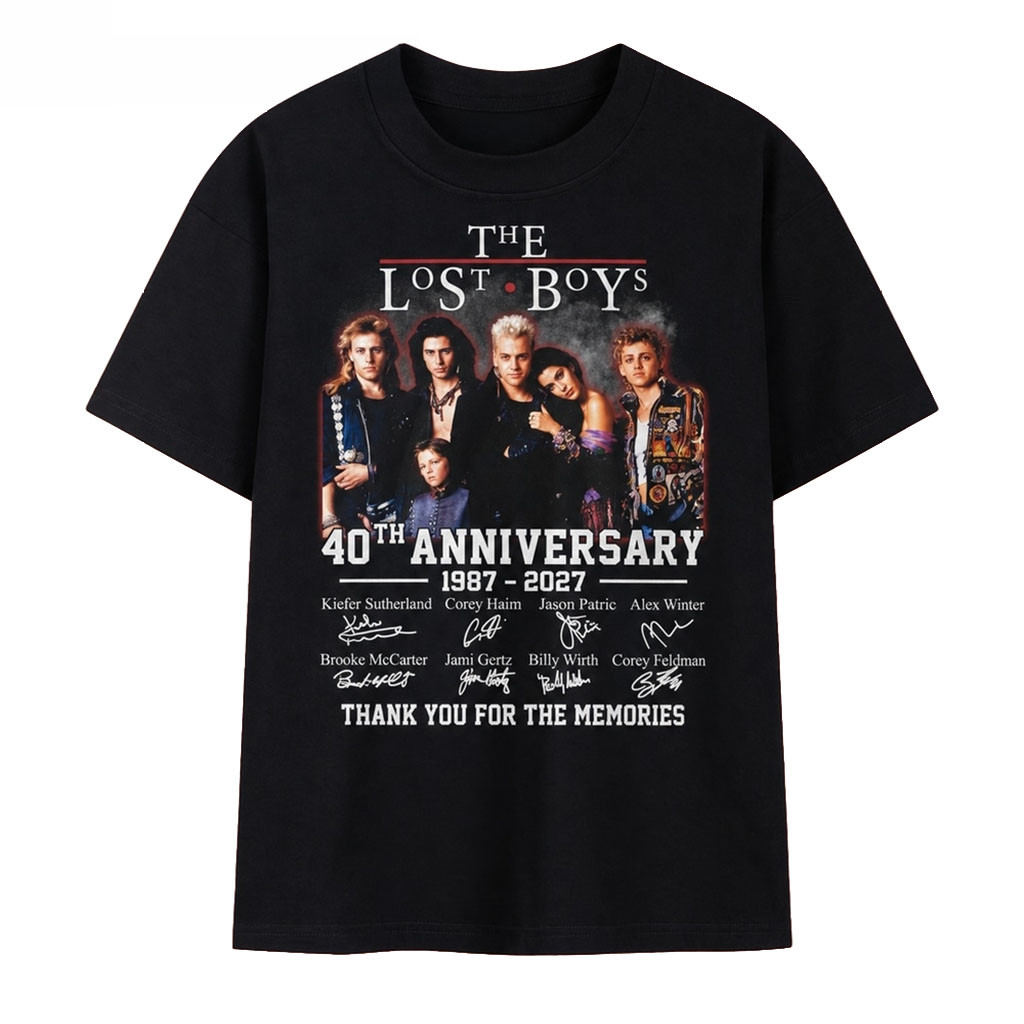 The Lost Boys 40th Anniversary 1987 2027 Cast Signatures Movie T-Shirt The Lost Boys Merch