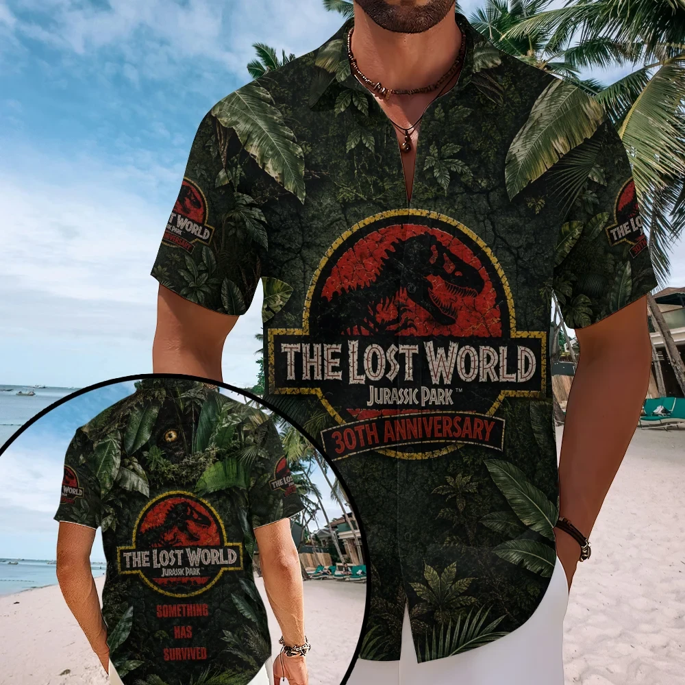 The Lost World Jurassic Park 30 Years Anniversary Hawaiian Shirt T-Rex Dinosaur Shirt Fan Gifts