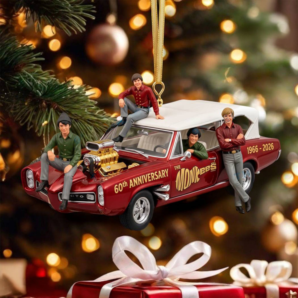 The Monkees 60th Anniversary Monkeemobile Pontiac GTO Christmas Ornament The Monkees Merch