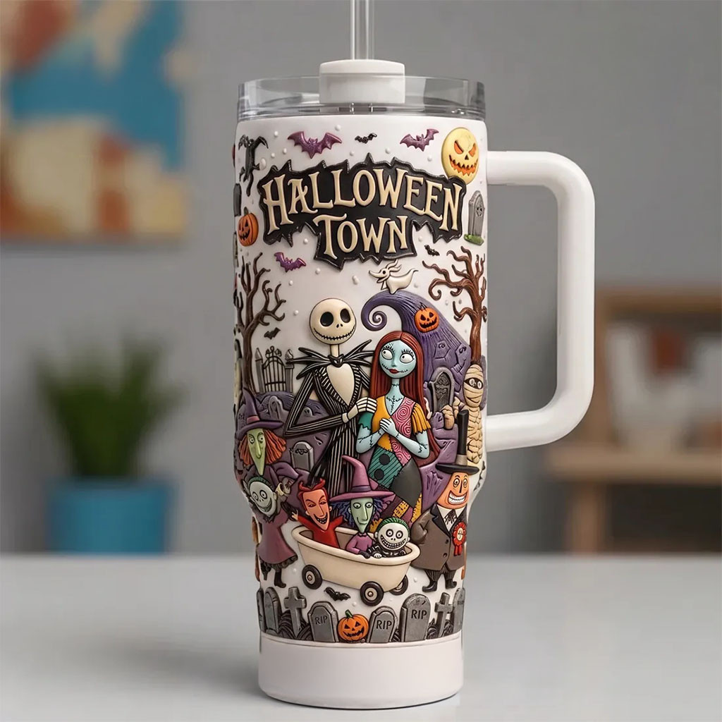 The Nightmare Before Christmas 2026 Halloween Town Tumbler Jack Skellington Sally Spooky Cup Gift