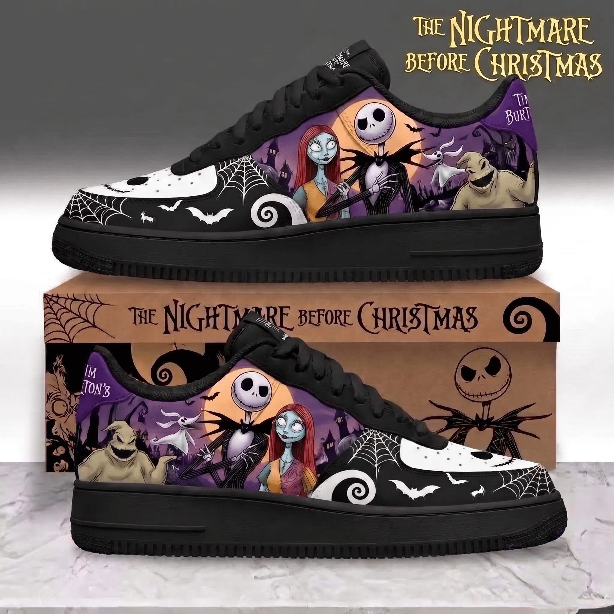 The Nightmare Before Christmas Sneakers Jack Skellington Sally Halloween Shoes Gifts For Fans