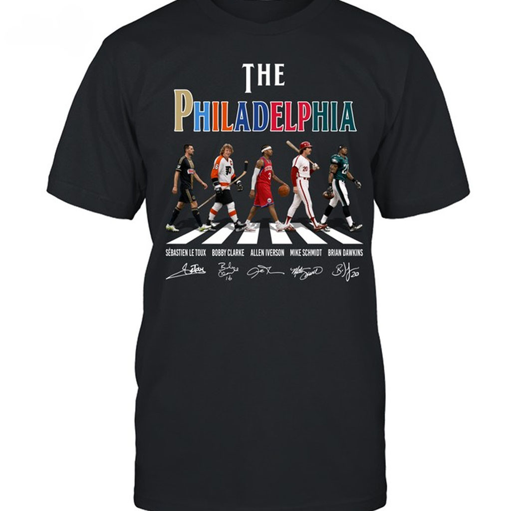 The Philadelphia Beatles Abbey Road Graphic T-Shirt Signature Philadelphia Sports Honor Shirt