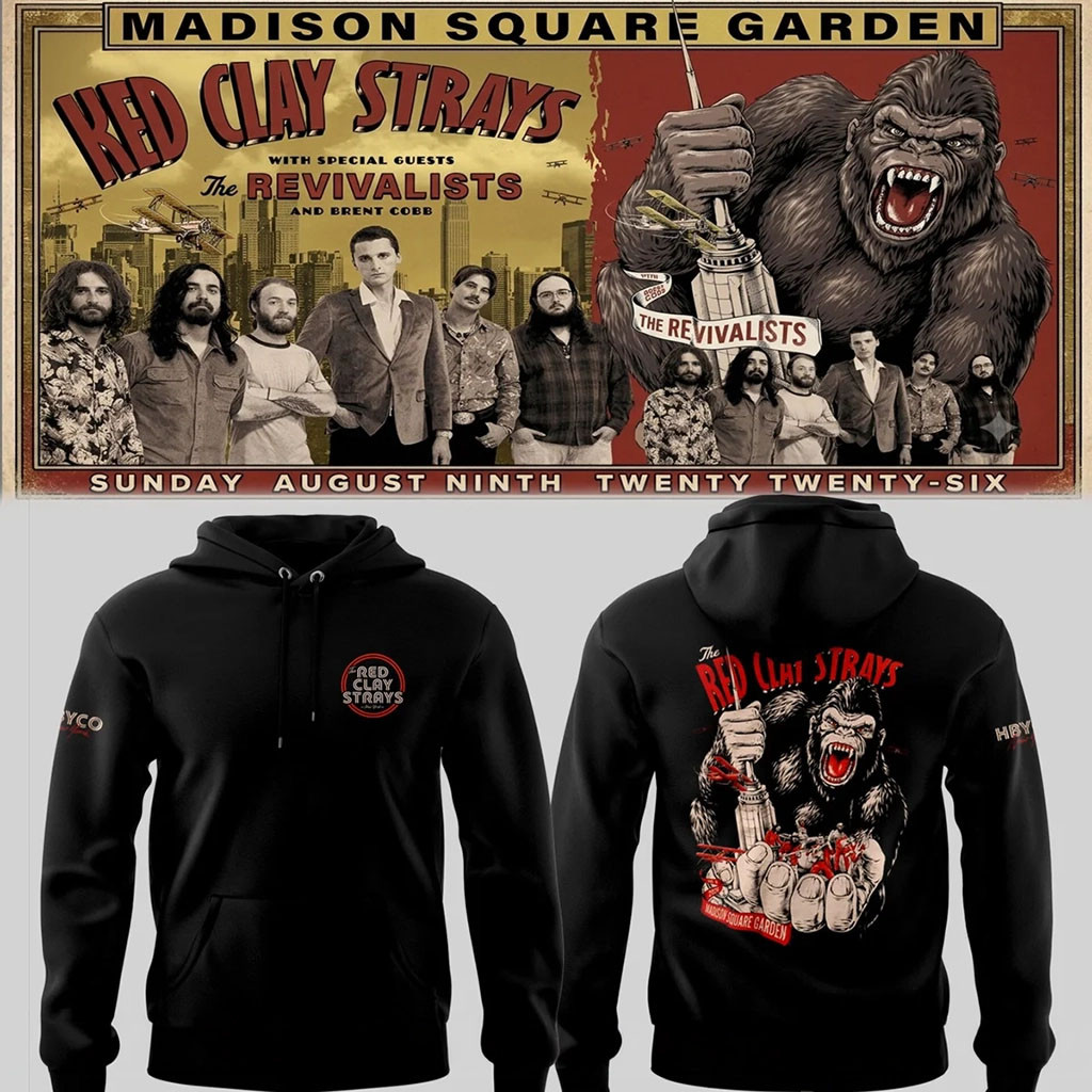 The Red Clay Strays Merch 2026 The Grateful Tour In MSG NYC Bigfoot Hoodie Country Rock Fan Gift
