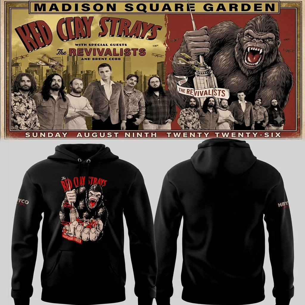 The Red Clay Strays Merch 2026 The Grateful Tour In MSG NYC Bigfoot Hoodie Rock Fan Gear