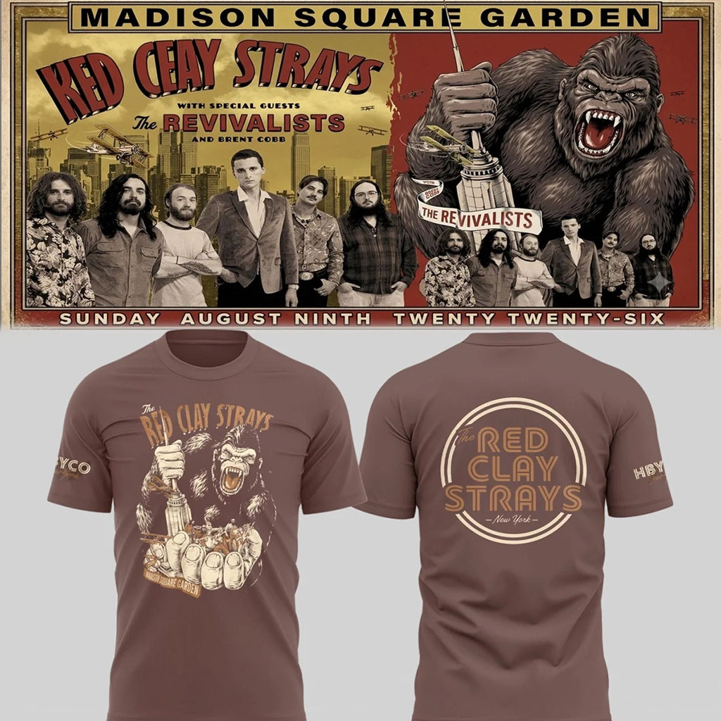 The Red Clay Strays Merch 2026 The Grateful Tour In MSG NYC Bigfoot T-Shirt Fan Gear