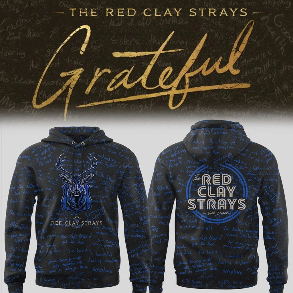 The Red Clay Strays Merch The Grateful Tour 2026 In Grand Forks ND Deer Hoodie Gift For Rock Fan