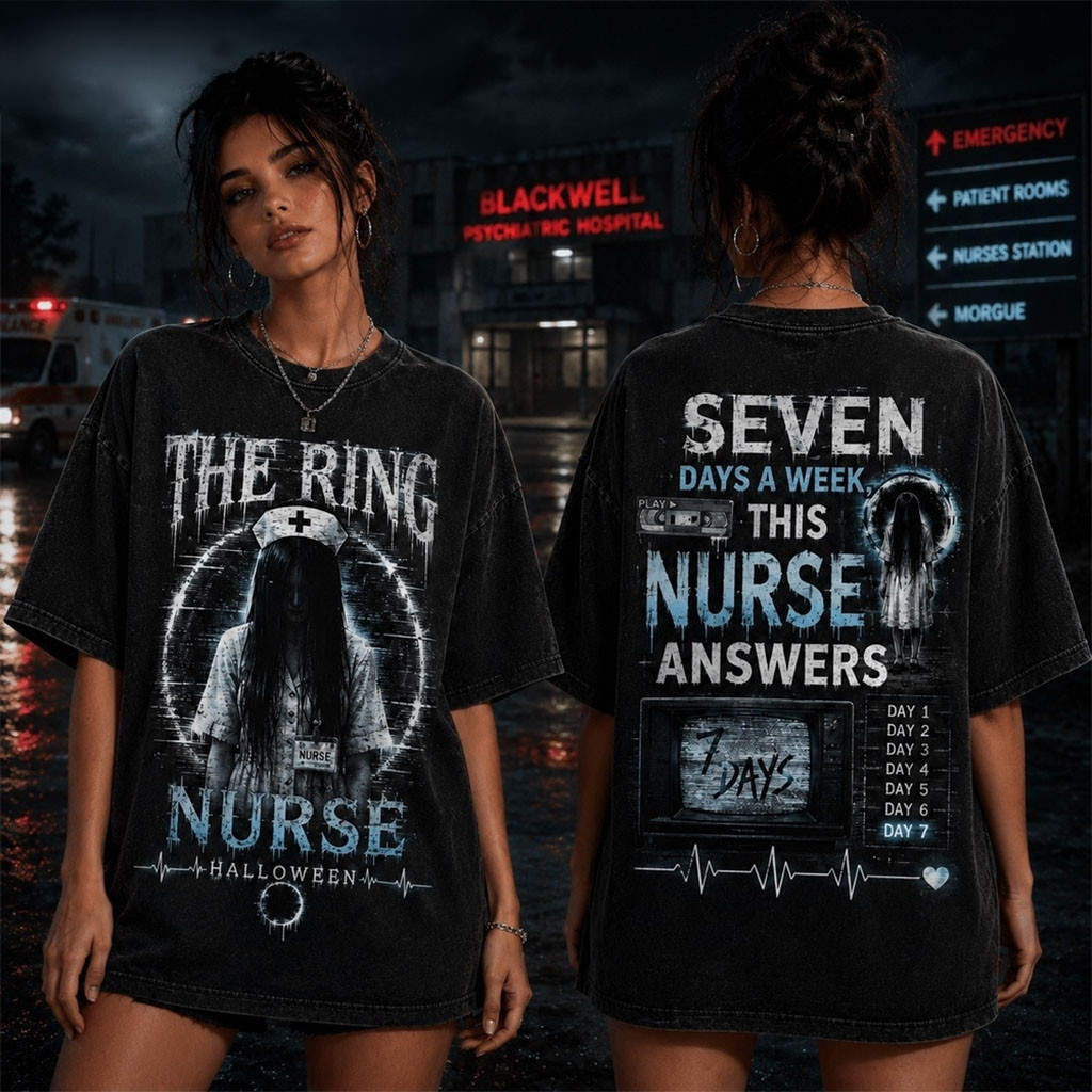 The Ring Nurse Seven Days Halloween T-Shirt Black Gift For Horror Lovers