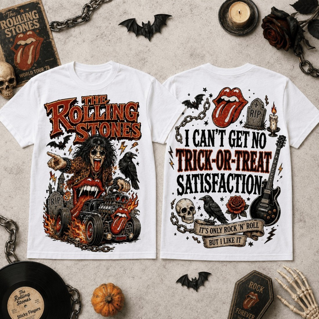 The Rolling Stones Trick-Or-Treat Satisfaction Halloween T-Shirt The Rolling Stones Merch