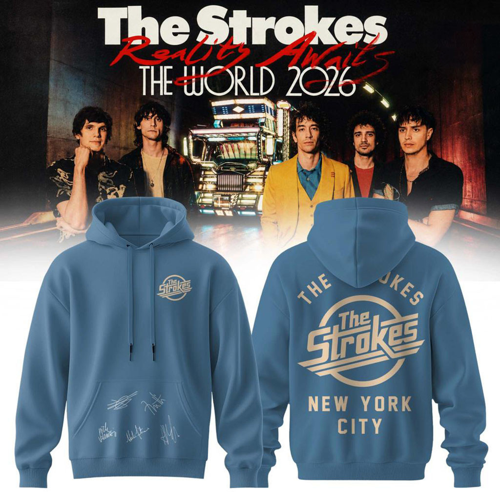 The Strokes Reality Awaits World Tour 2026 NYC Signature Hoodie The Strokes Merchandise
