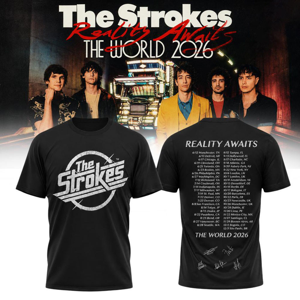 The Strokes Reality Awaits World Tour 2026 T-Shirt The Strokes Merchandise Gifts For Music Fans