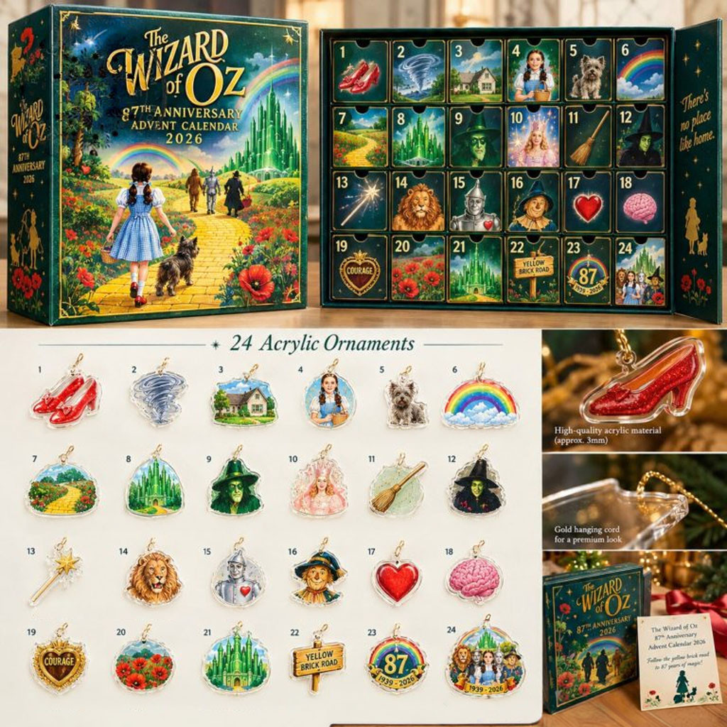 The Wizard Of Oz 87th Anniversary Advent Calendar 2026 Christmas Ornaments Xmas Tree Decor