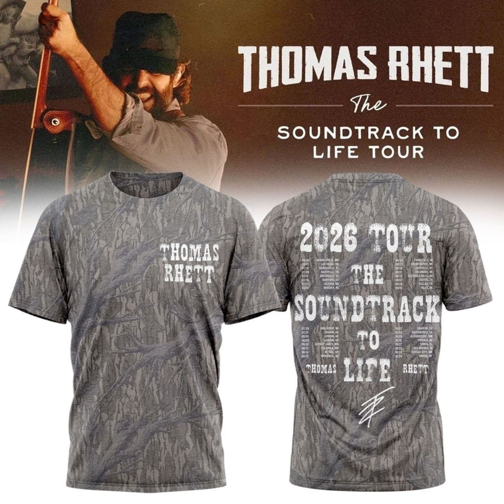 Thomas Rhett The Soundtrack to Life Tour 2026 Signed Camo T-Shirt Thomas Rhett Merch Fan Gifts