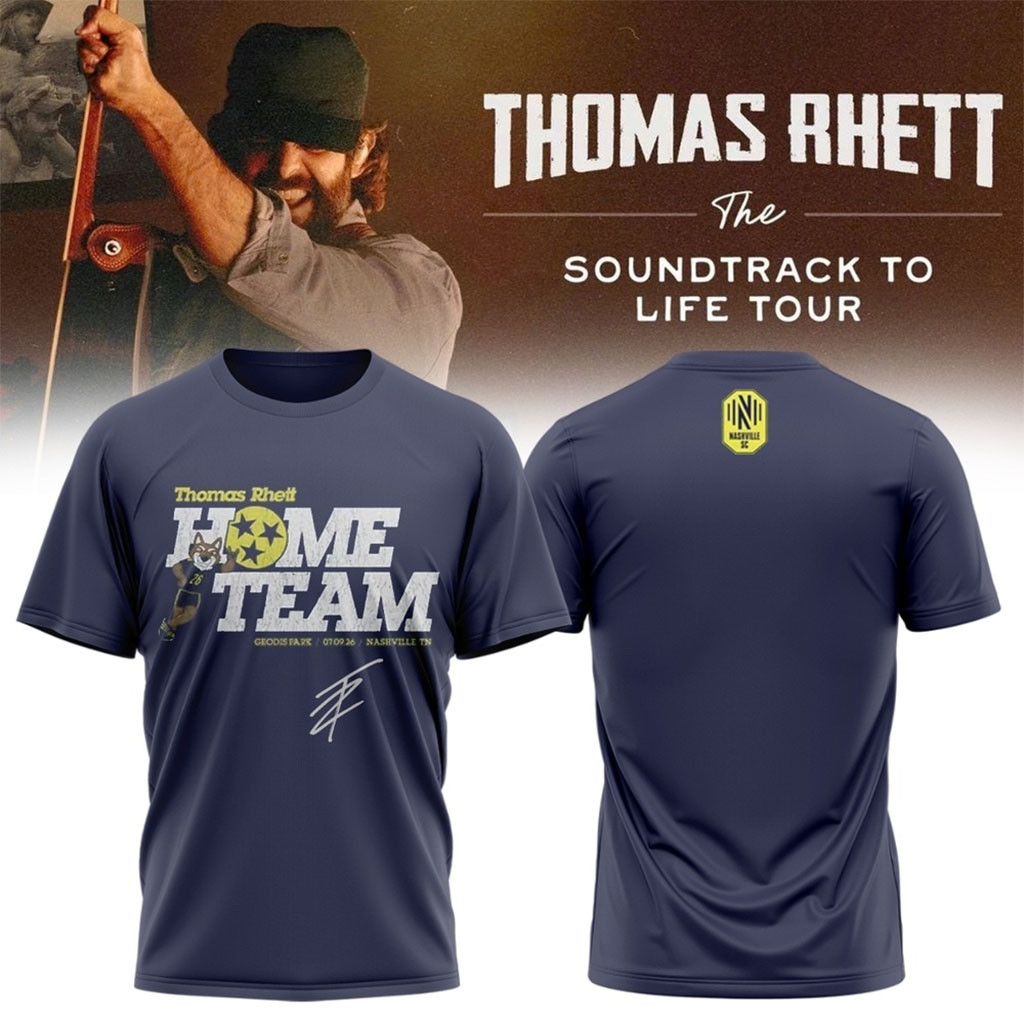 Thomas Rhett The Soundtrack to Life Tour 2026 Signed T-Shirt Home Team Tee Thomas Rhett Merch Thomas Rhett The Soundtrack to Life Tour 2026 Signed T-Shirt Home Team Tee Thomas Rhett Merch