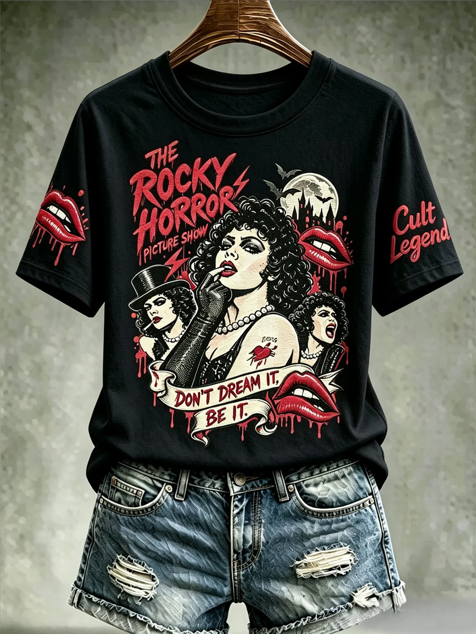 Tim Curry Merch 2026 The Rocky Horror Picture Show T-Shirt Don't Dream It Be It Tee Women's