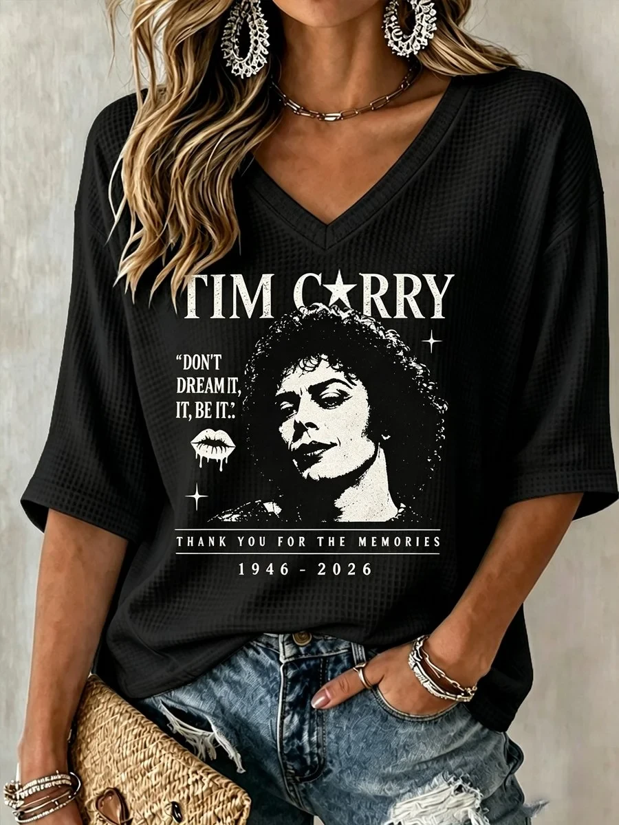 Tim Curry Merch Don't Dream It Be It V-Neck Long Sleeve Shirt 1946 2026 Thank You For The Memories Tim Curry Merch Don't Dream It Be It V-Neck Long Sleeve Shirt 1946 2026 Thank You For The Memories