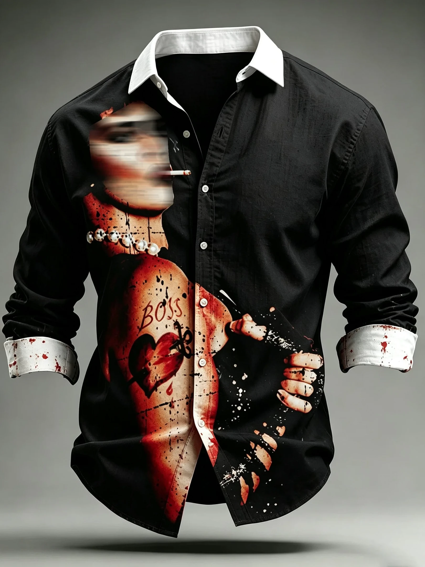 Tim Curry Merch Dr Frank-N-Furter Long Sleeve Button Up Shirt RIP Tim Curry Memorial Gifts